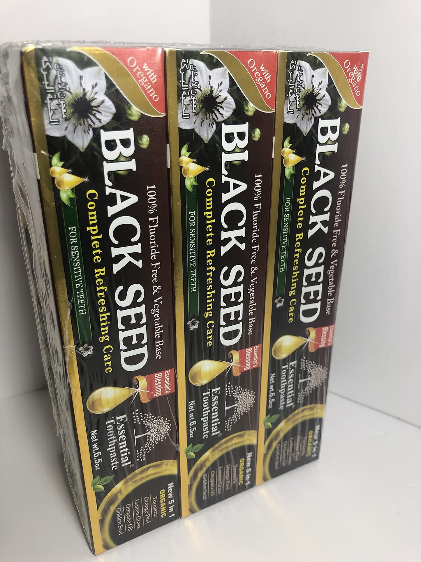 Essential Palace Organic Black Seed Toothpaste โ Fluoride Free, 6.5oz (6 Pack)