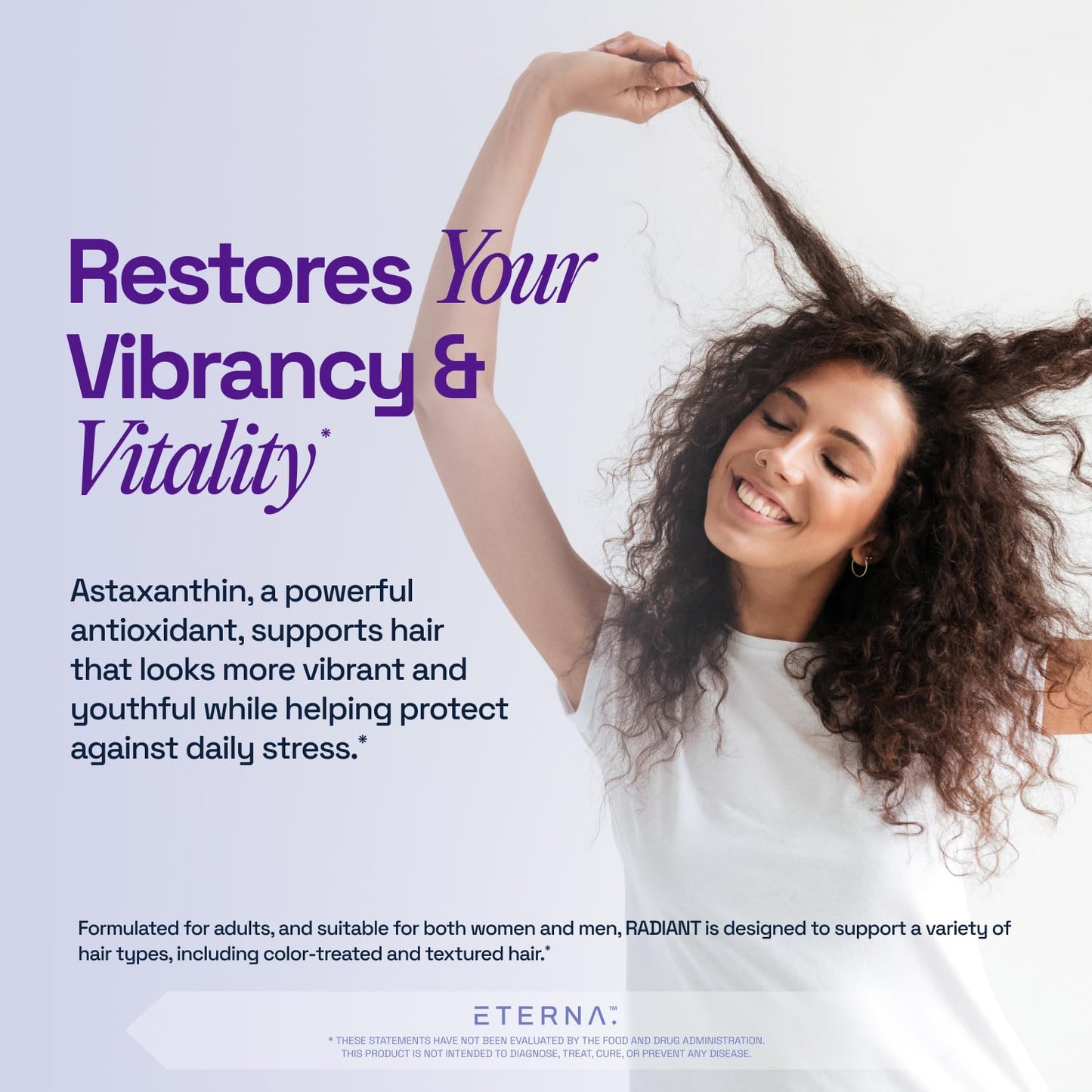 ETERNA RADIANT Healthy Hair Growth Supplement โ Biotin, Collagen, Keratin, Hyaluronic Acid | 10-in-1 Formula | 1 Month Supply