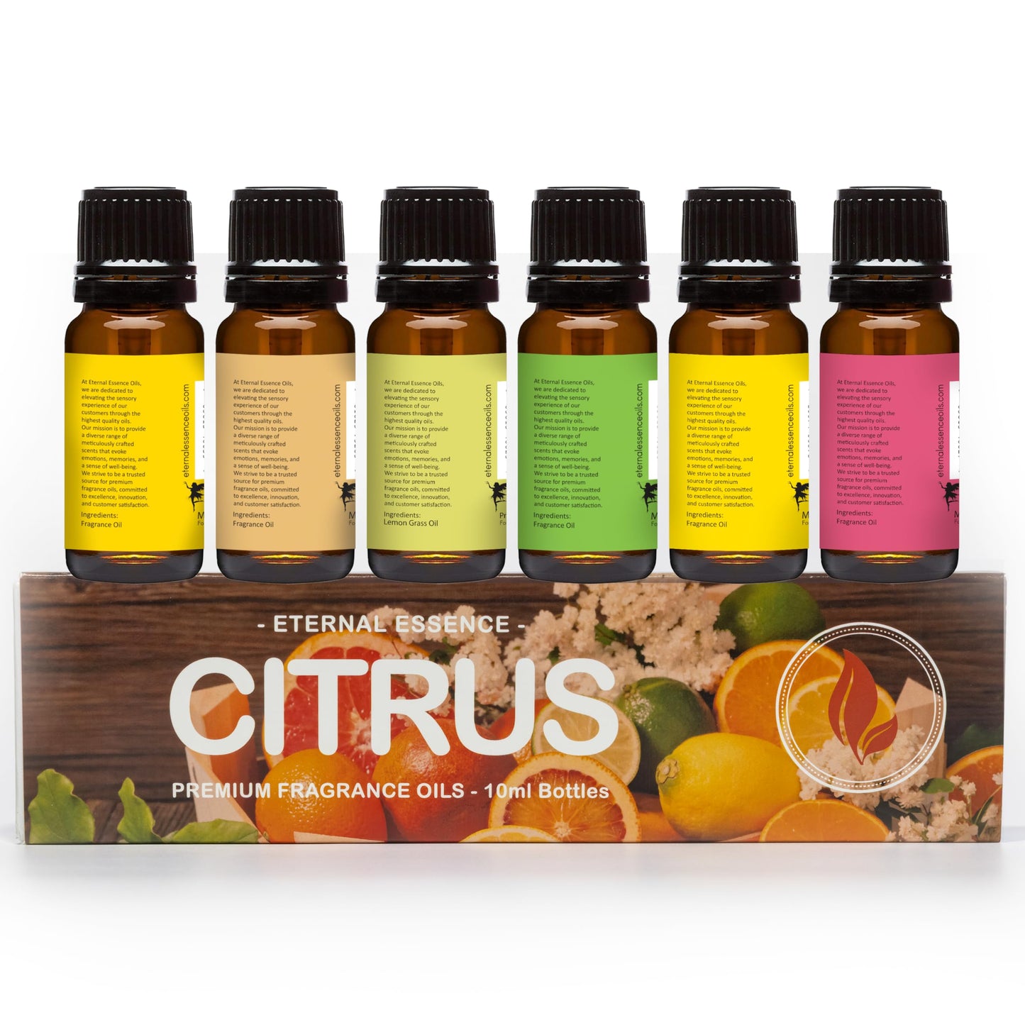 Eternal Essence Oils Citrus Set of 6 โ Premium Fragrance Oils (10ml) for Diffusers, Candles, Soaps & Aromatherapy