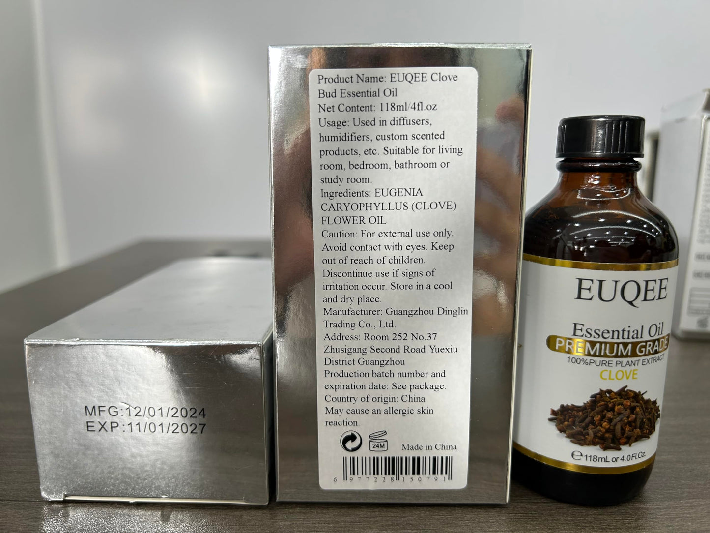 EUQEE Clove Essential Oil โ 4 oz / 118 ml with Glass Dropper | Premium Clove Bud Oil