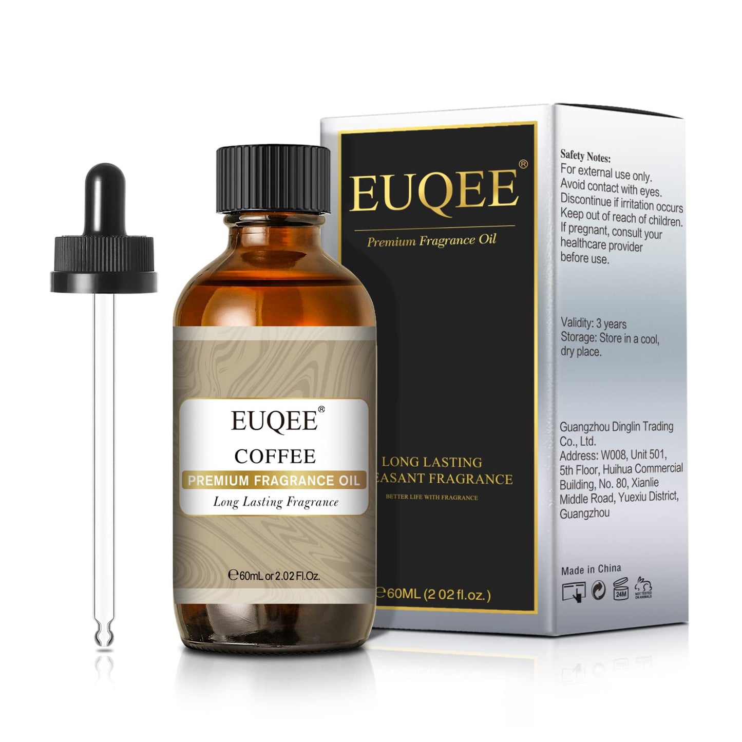 EUQEE 60ML Coffee Fragrance Oil – Premium Essential Oils with Glass Dropper