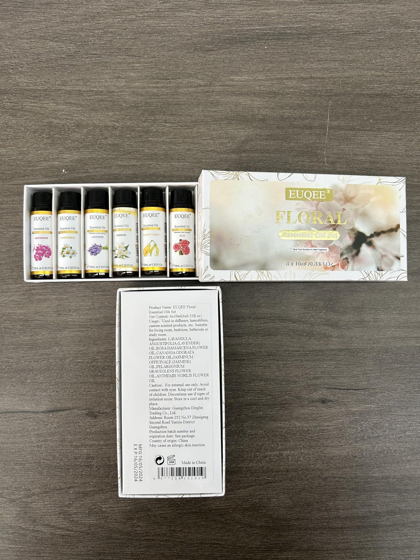 EUQEE Floral Essential Oils Set of 6 โ 10ml Diffuser, Soap & Candle Oils