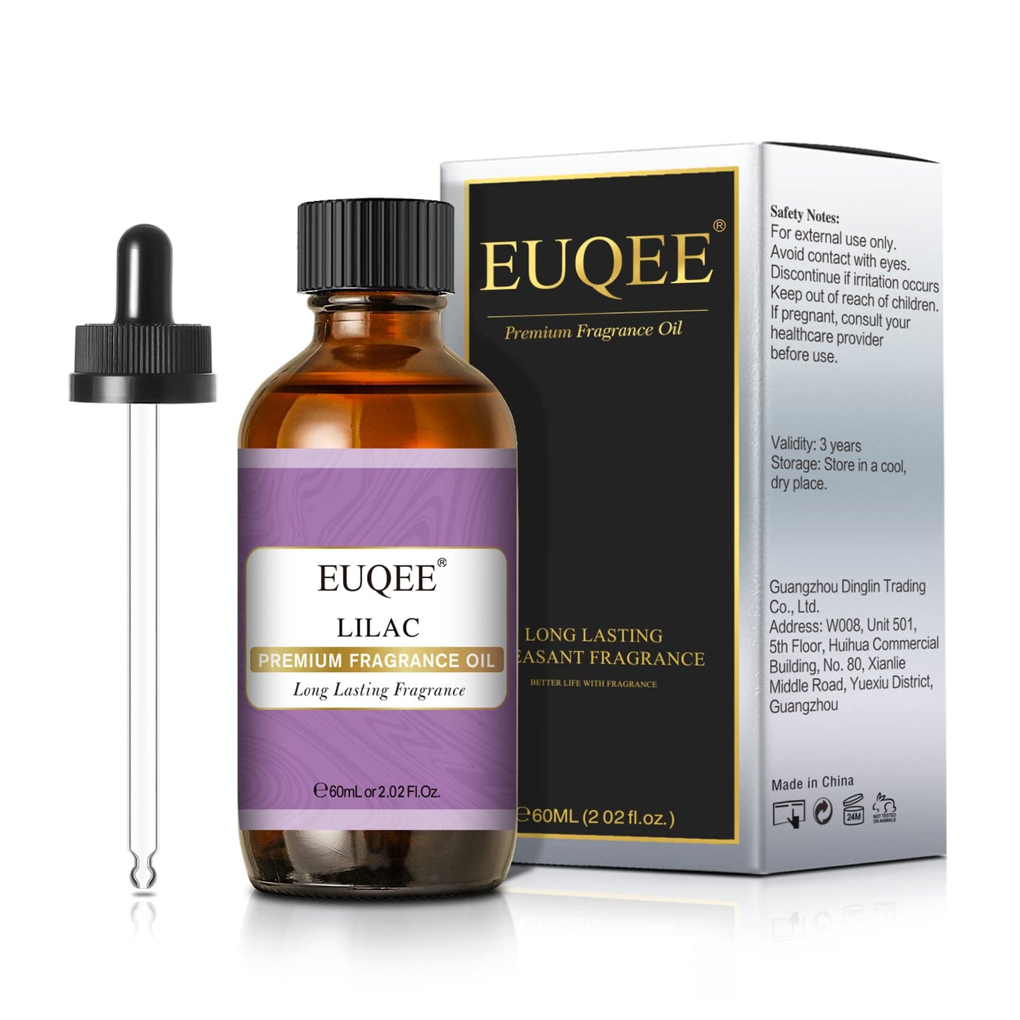 EUQEE Lilac Fragrance Oil 60ml | 2.02 Fl oz โ Premium Lilac Scented Oil with Glass Dropper