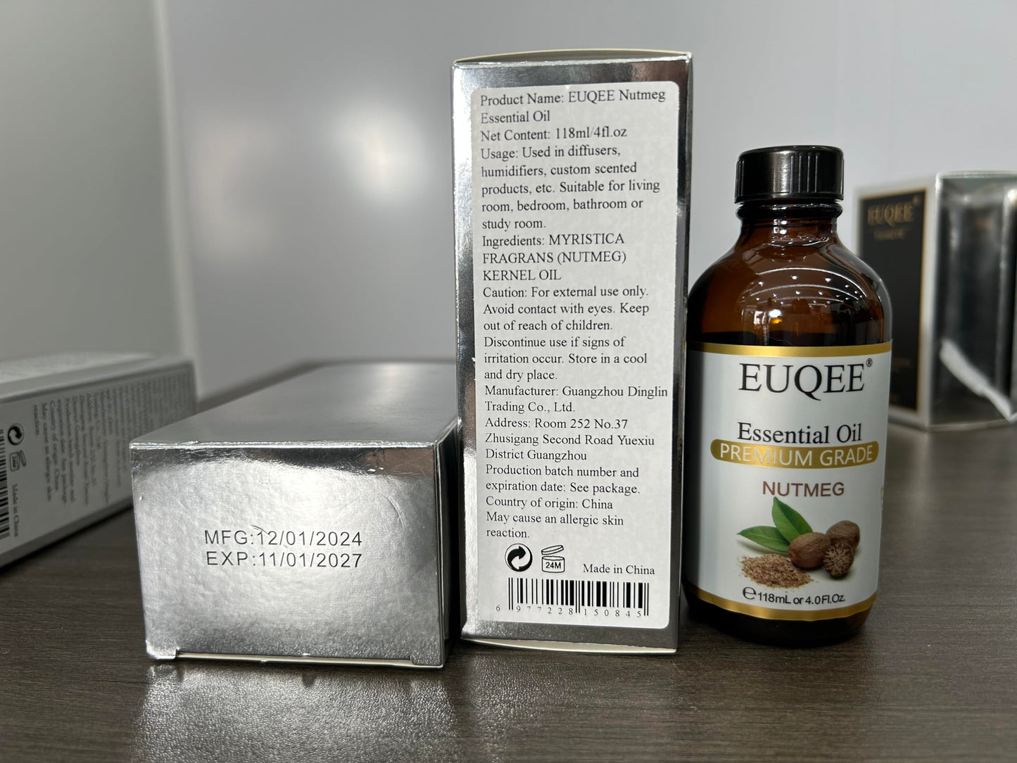 EUQEE Nutmeg Essential Oil 118ml โ Aromatherapy Oil with Dropper