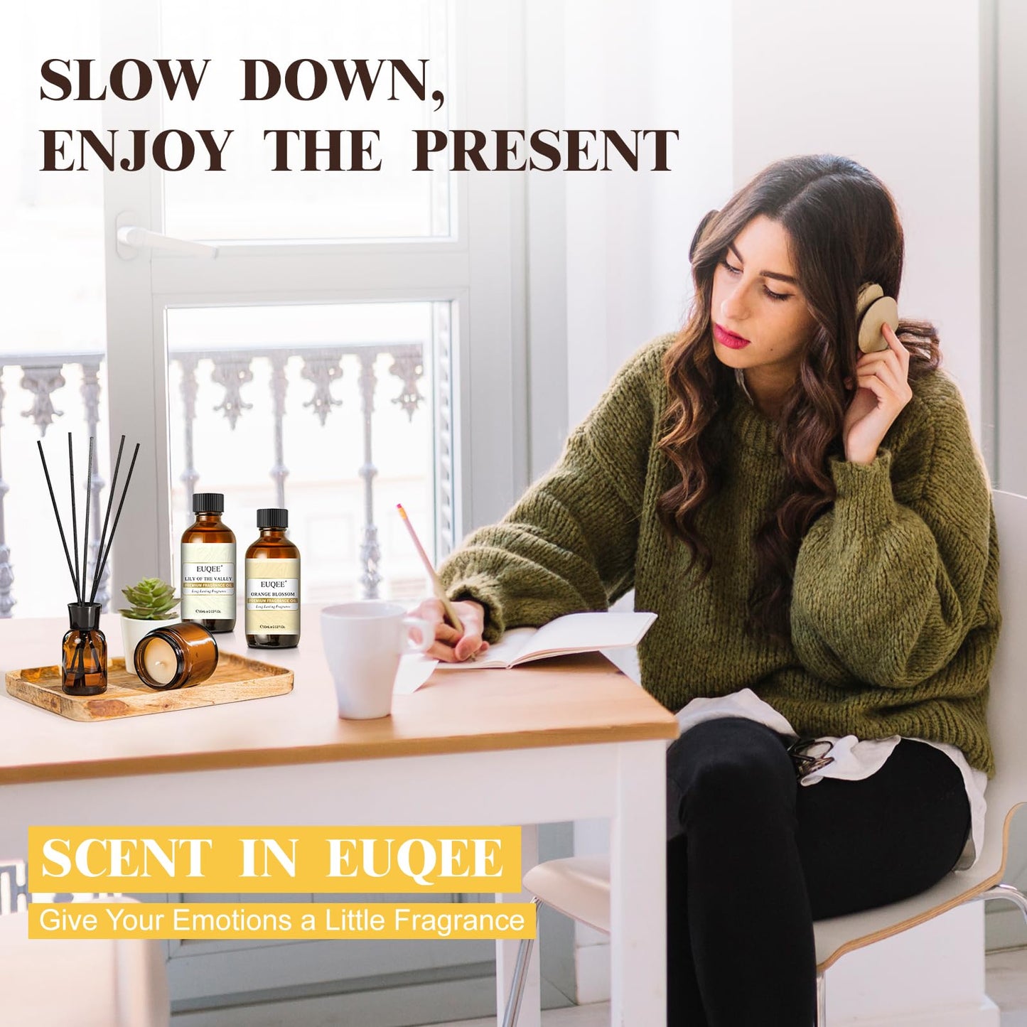 EUQEE Orange Blossom Fragrance Oils, 60ml β Glass Dropper for Diffusers, Candles & Soap