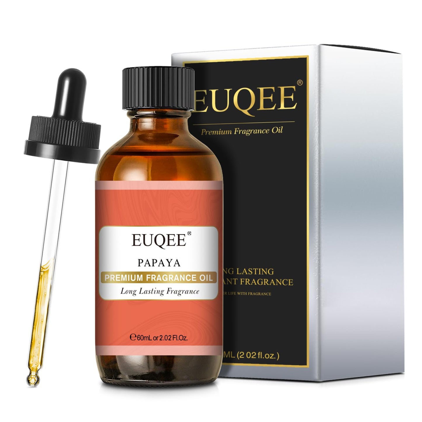 EUQEE Papaya Fragrance Oil โ Premium Essential Oil with Glass Dropper (2.02 fl oz / 60 ml) for Aromatherapy, Soap & Candles