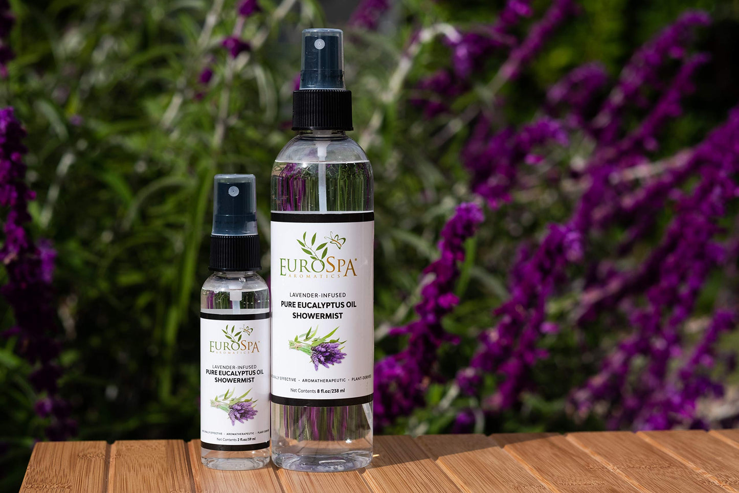 EuroSpa Aromatics Eucalyptus ShowerMist & Steam Room Spray โ Lavender Infused, 2oz, 2 Pack