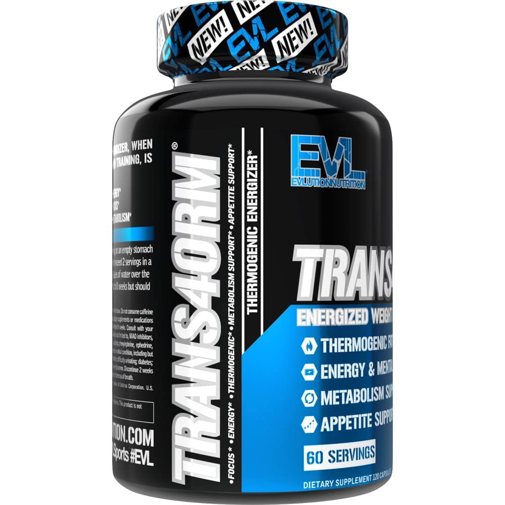 EVL Thermogenic Fat Burner โ Fast Acting Weight Loss & Energy | Trans4orm Green Tea, 60 Servings