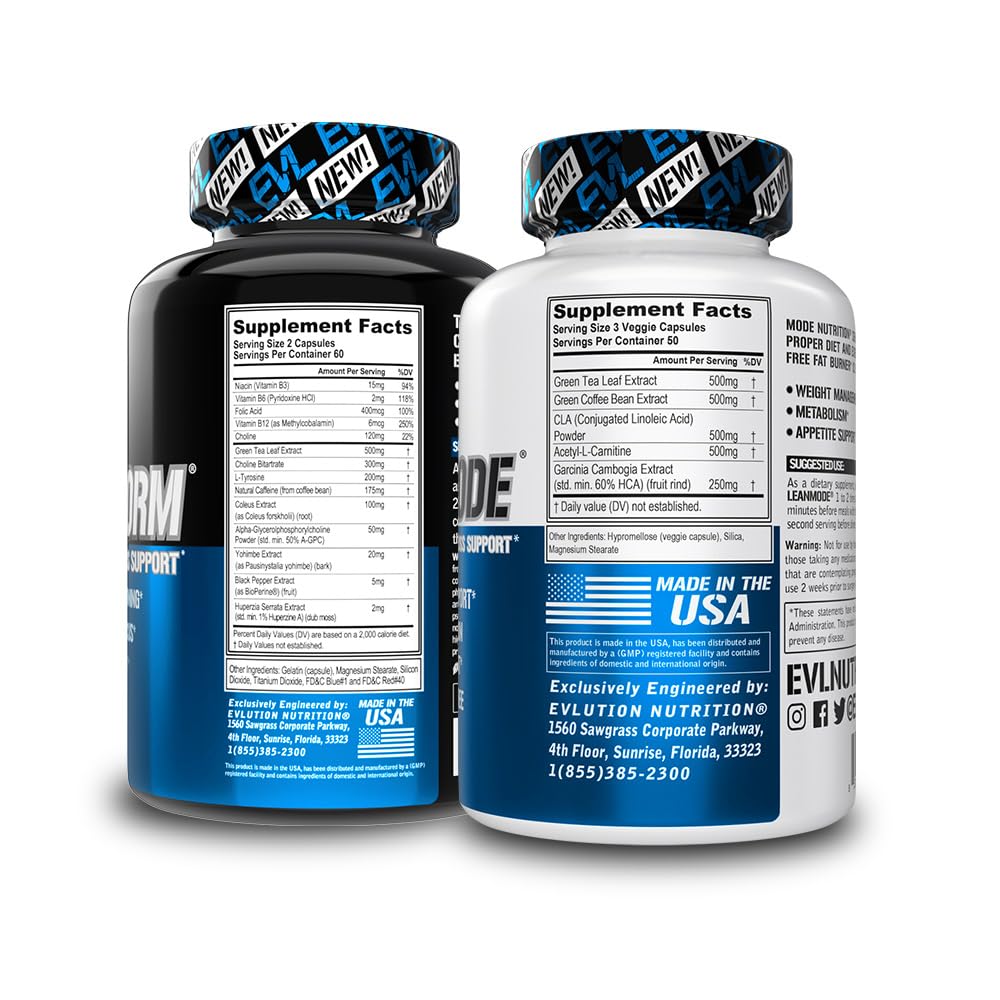 EVL Weight Loss Support Stack β Trans4orm Thermogenic Fat Burner & LeanMode Non-Stimulant