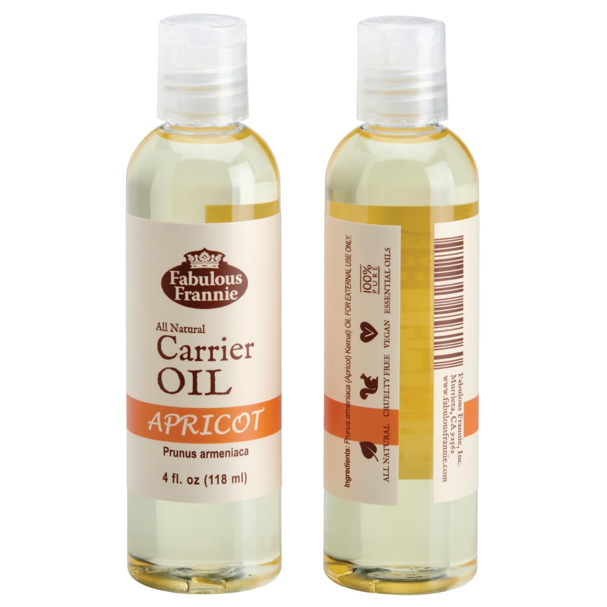 Fabulous Frannie Apricot Carrier Oil 4oz โ Base Oil for Essential Oils & Massage