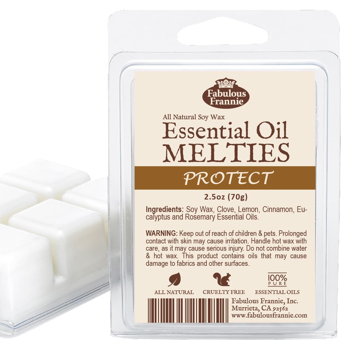 Fabulous Frannie Protect (Compared to Thieves) Meltie Tart – All-Natural Soy Wax, Essential Oils, 2.5oz