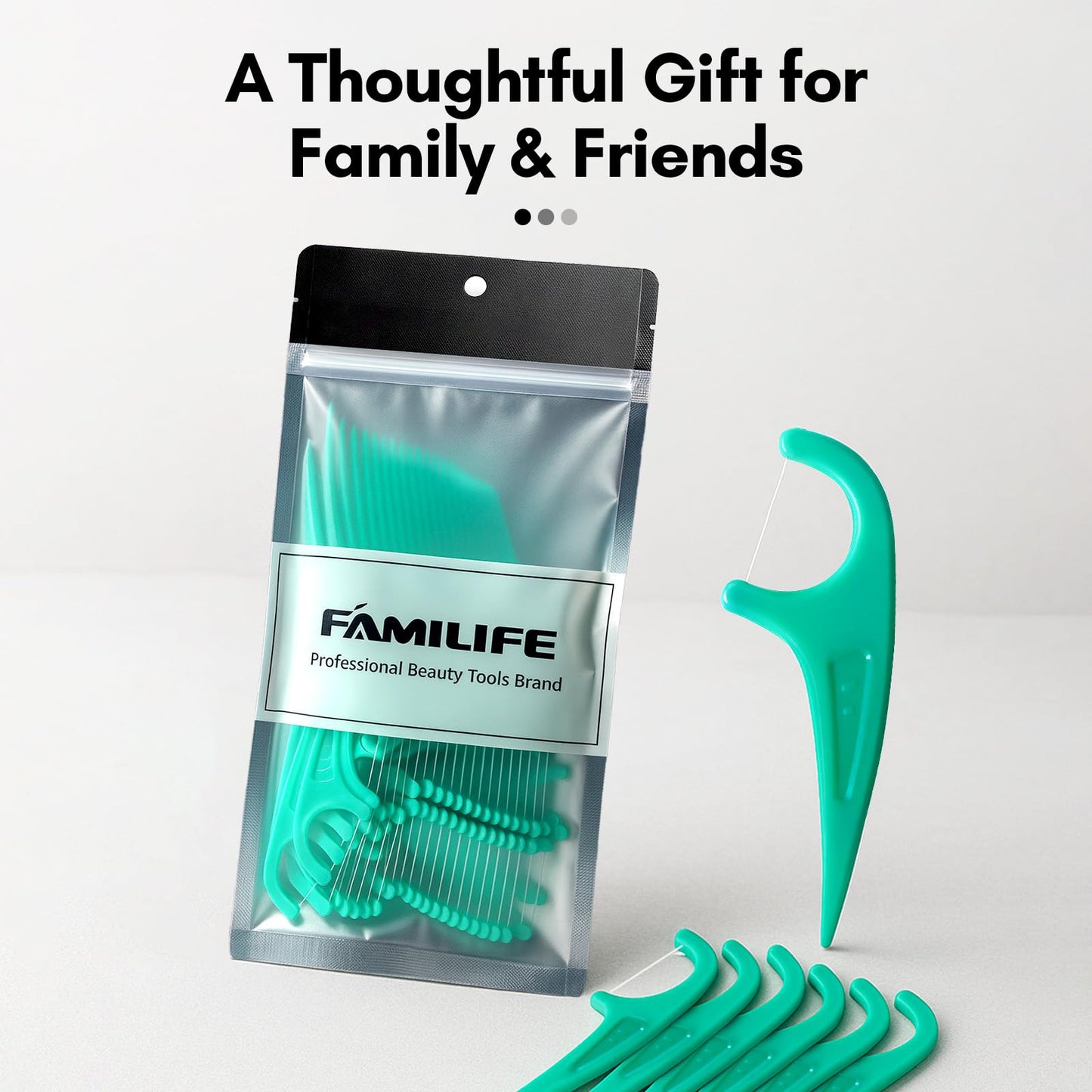 FAMILIFE Mint Floss Picks โ 75 Count for Adults & Kids