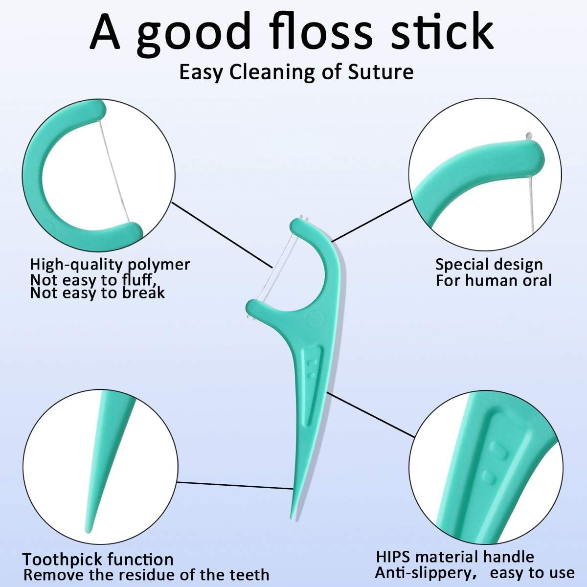 FAMILIFE Mint Floss Picks โ 100 Pcs Individually Wrapped Tooth Flossers