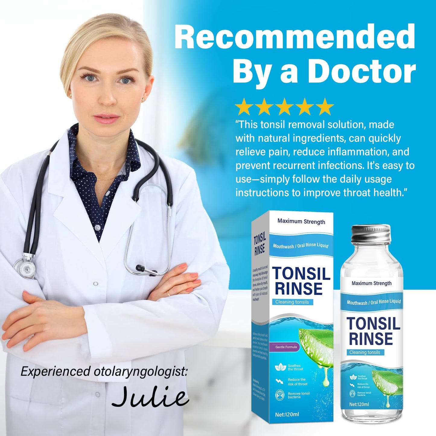 Tonsil Stone Remover โ Alcohol-Free Natural Oral Rinse for Soothing Tonsils & Fighting Bad Breath (4 Fl Oz)