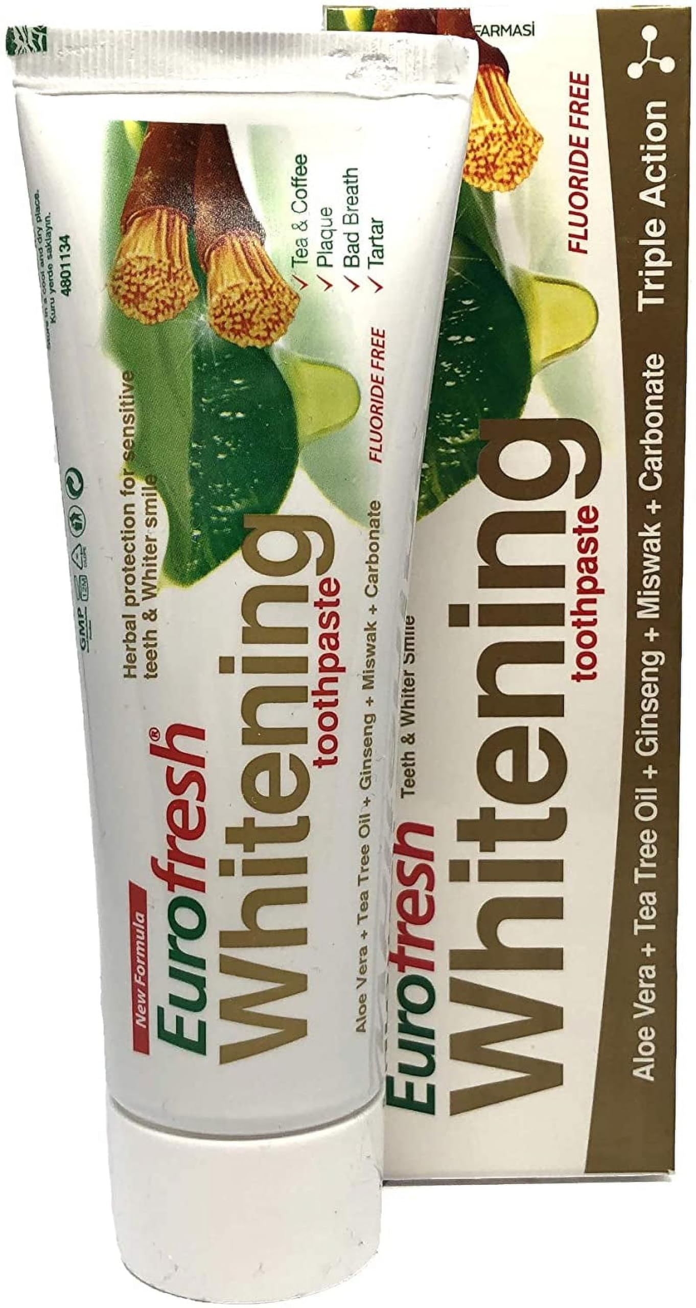 FARMASI Eurofresh Miswak Whitening Toothpaste โ Tea Tree, 3.95 oz (Unisex)