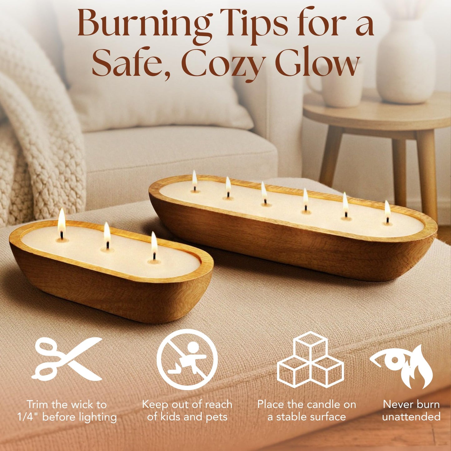 Dough Bowl Candle Co. Warm Cinnamon Buns Soy Candle โ 3-Wick, 20 oz