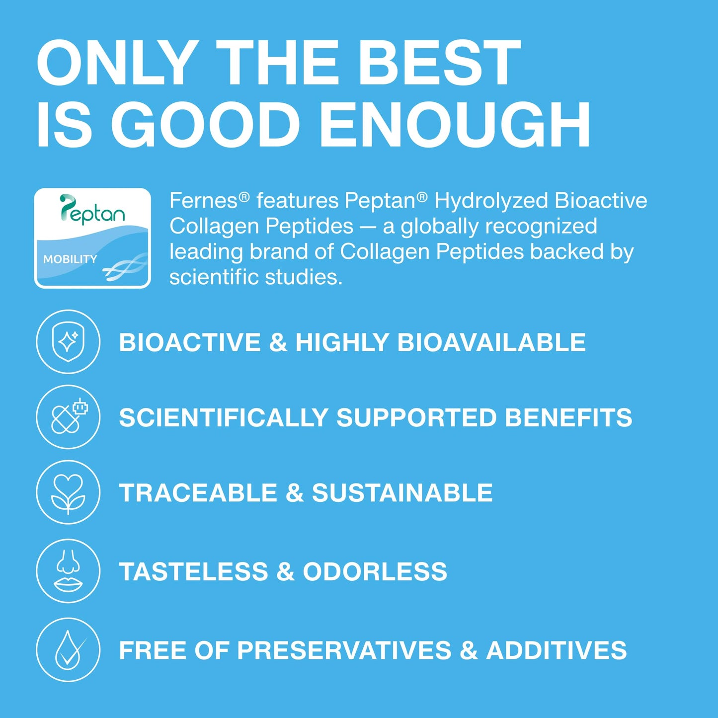 Fernes Mobility Collagen Peptides Powder β Glucosamine, Chondroitin, Hyaluronic Acid & Liposomal Vitamin C