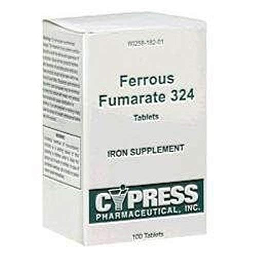 Cypress Pharmaceutical Ferrous Fumarate 324 Tablets โ Boxed, 100 Count
