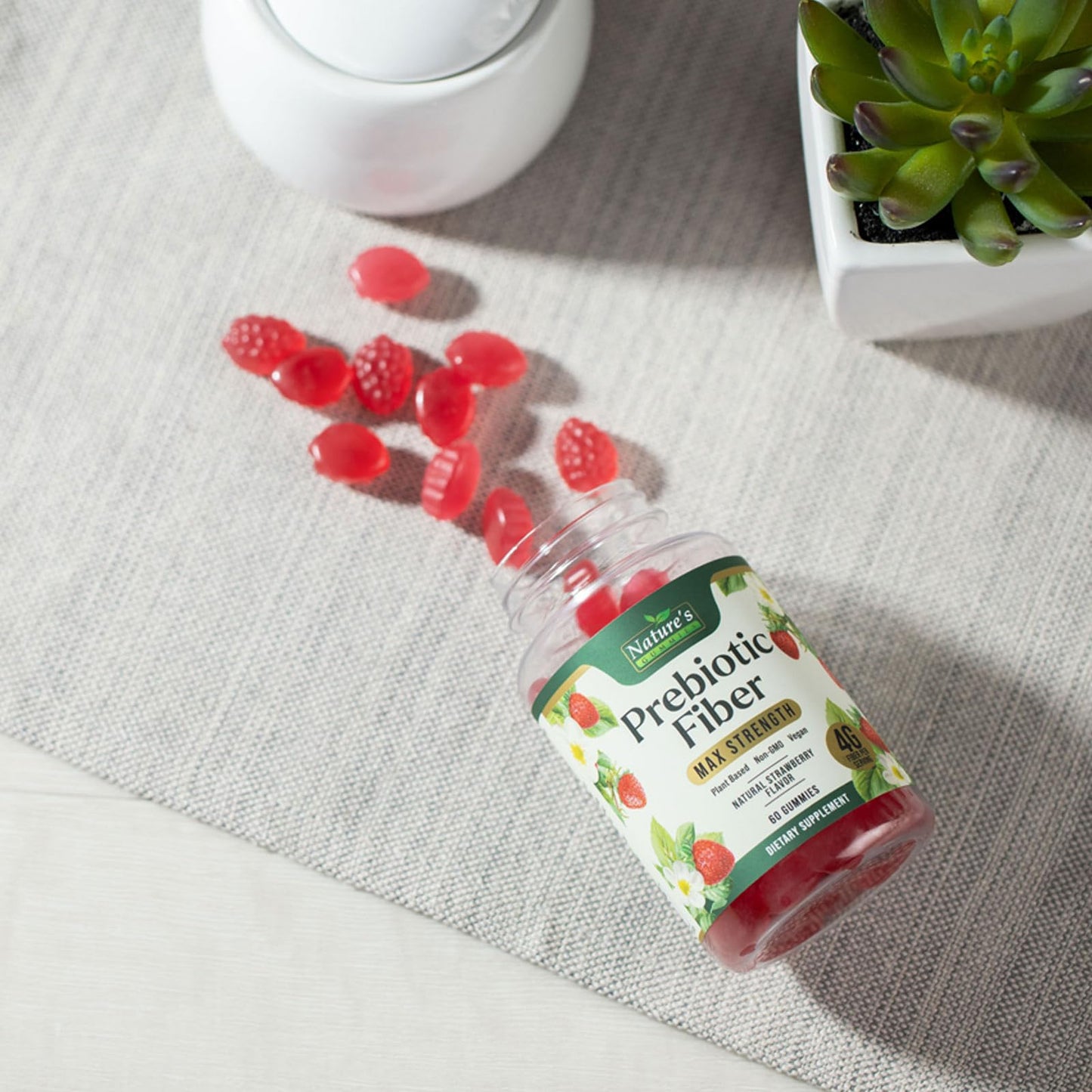 Fiber Gummies for Adults โ 4g Daily Soluble Fiber, Plant-Based Prebiotic Gummy (60 Gummies)