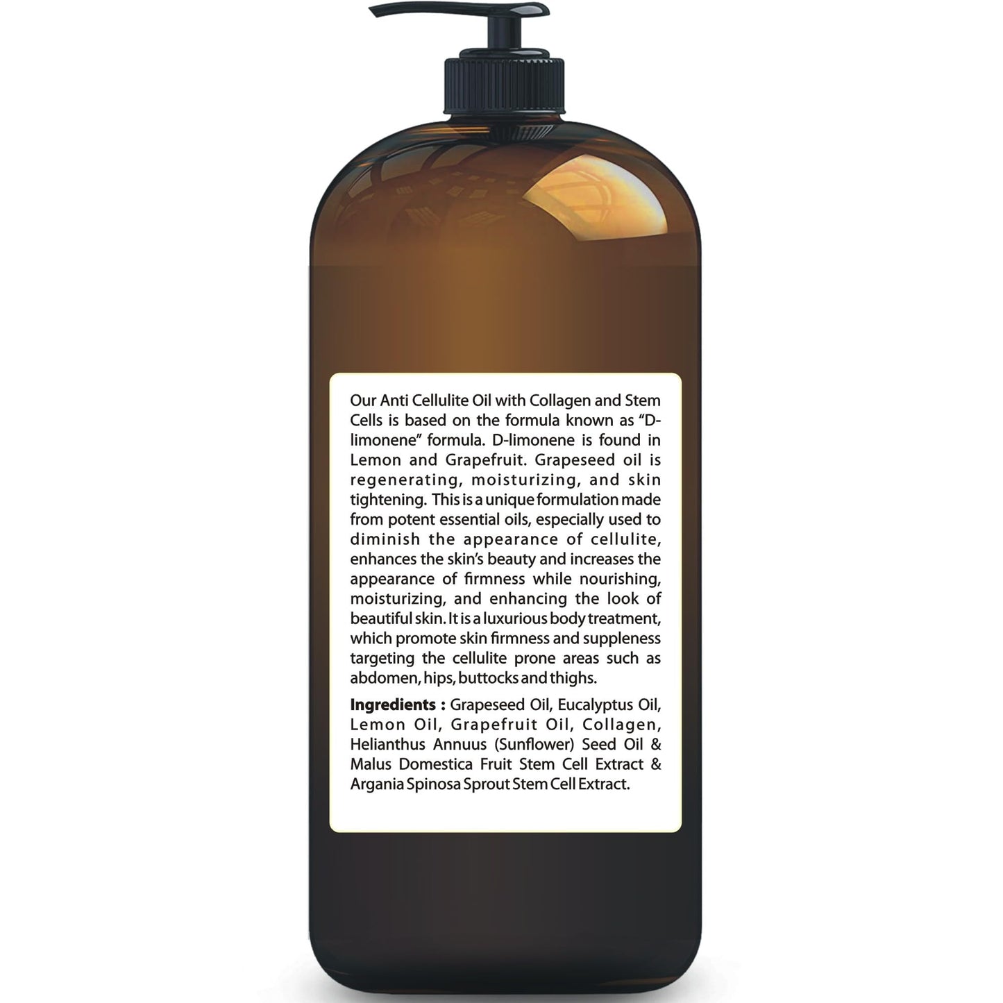 First Botany Anti-Cellulite Massage Oil with Collagen & Stem Cells โ 8 oz