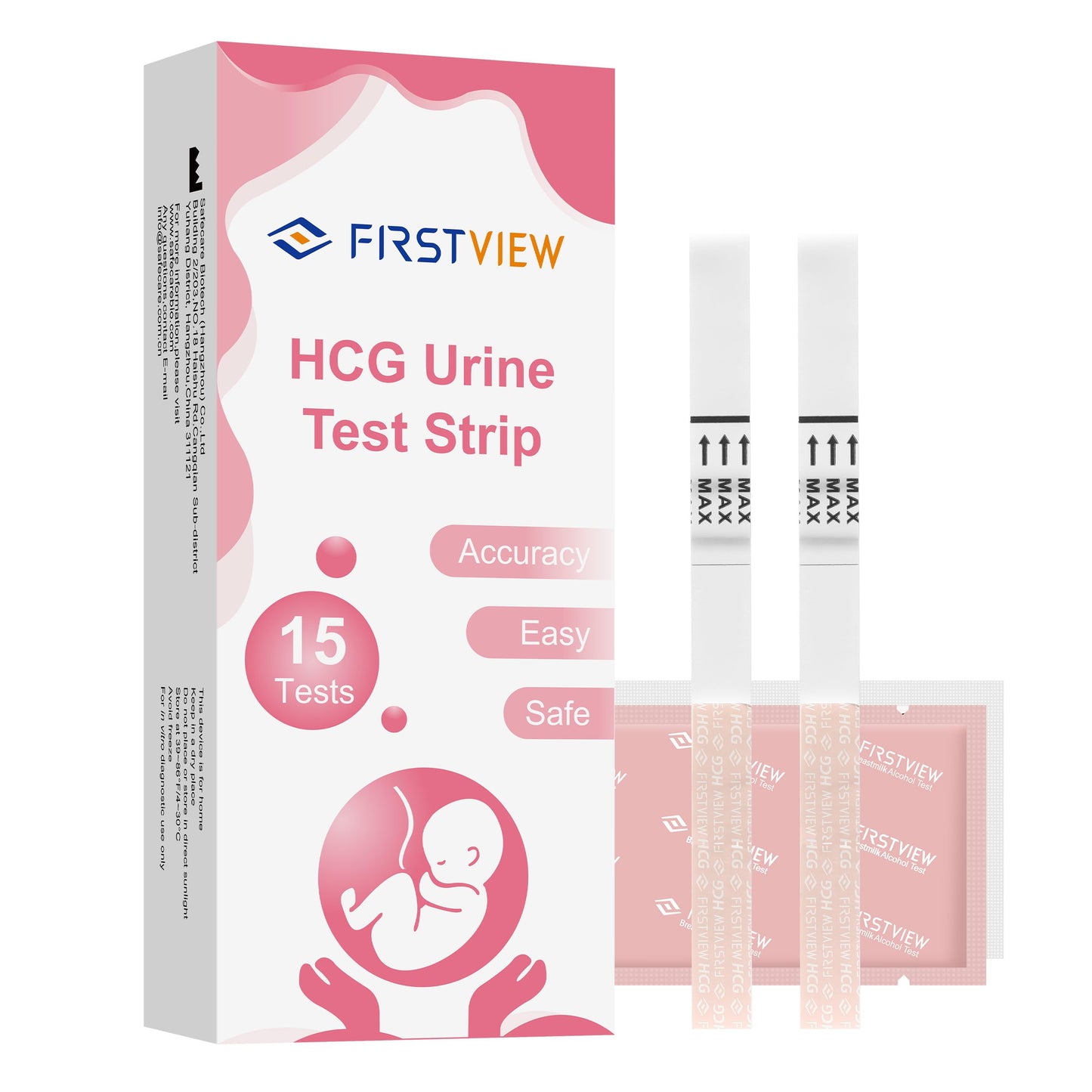 FIRSTVIEW Pregnancy Test Kit โ 15 Strips, 5-Minute Results, Discreet Home Use
