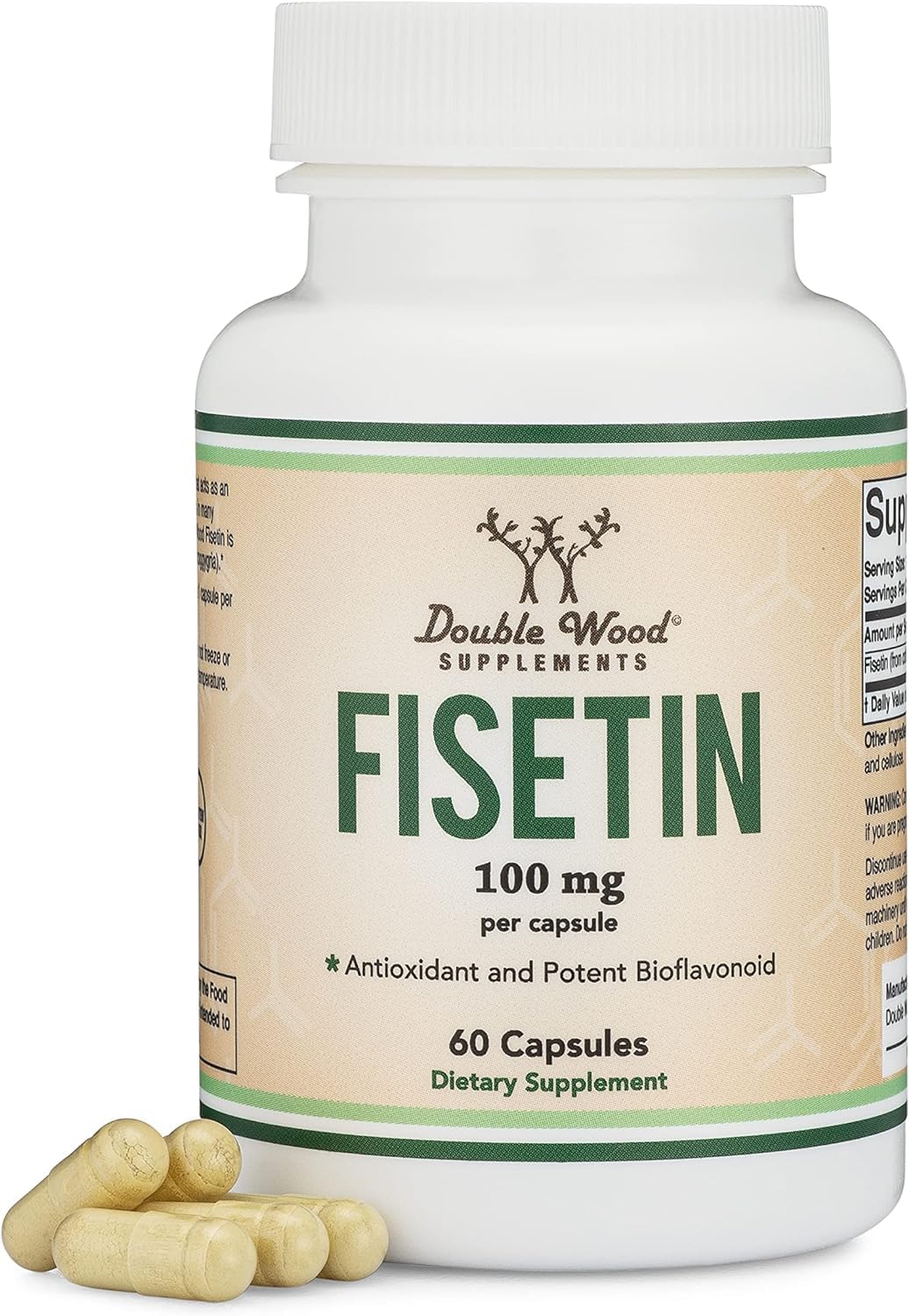 Fisetin Supplement 100mg โ 60 Count | Senolytic Polyphenols | Double Wood