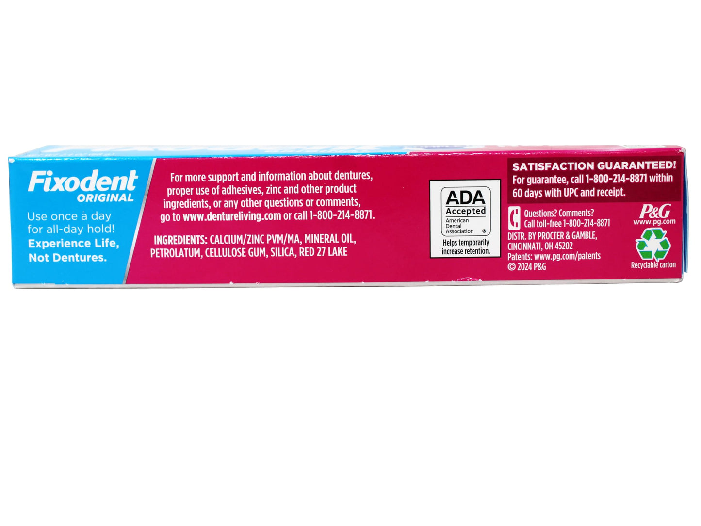 Fixodent Cream 2.4 oz Original Denture Adhesive โ Pack of 6