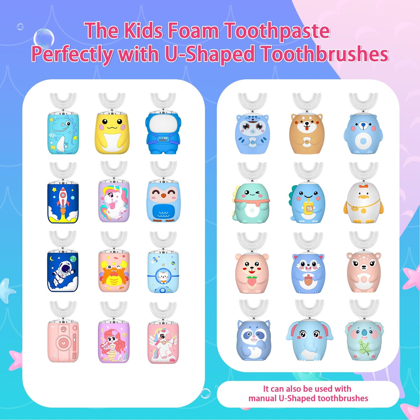 Fluoride Free Foam Kids Toothpaste - ELOTAME Mint Mix for Toddlers