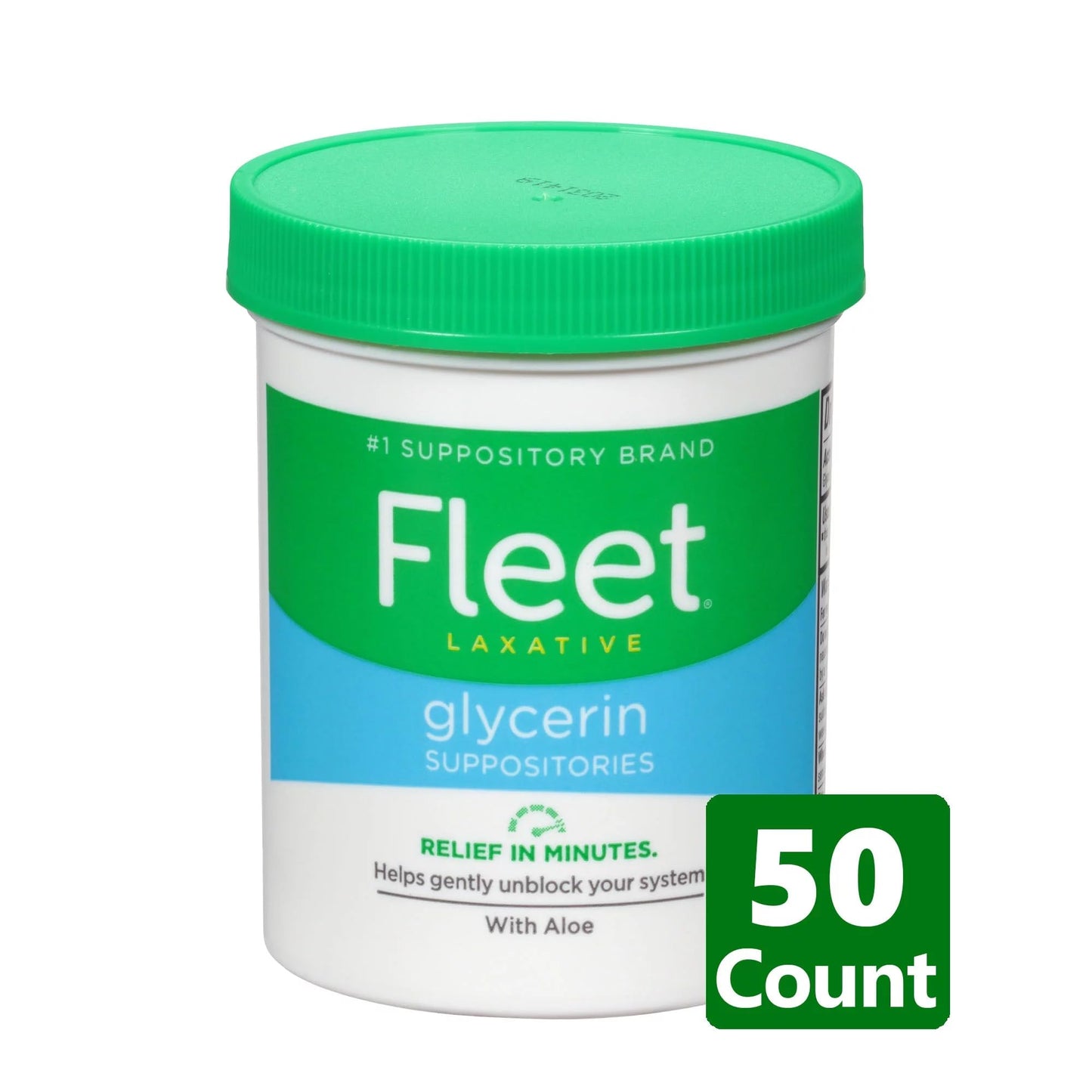 Fleet Adult Glycerin Suppositories 50-Count (2-Pack) with Aloe โ Doctor-Recommended Gentle Bowel Relief