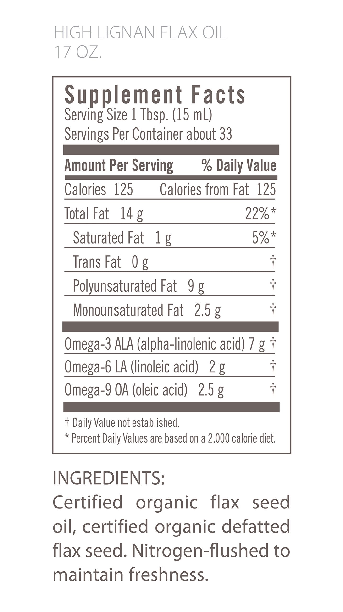 Flora Health Organic High Lignan Flax Seed Oil โ Cold Pressed, Gluten Free, 17 fl oz Glass Bottle
