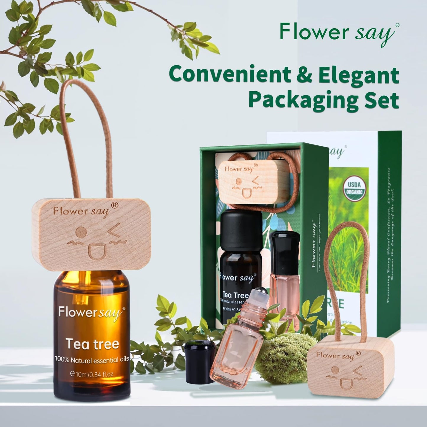 Flower Say USDA Organic Tea Tree Oil 10ml β 100% Pure Australian Tea Tree Essential Oil for Skin, Nails, Scalp, Diffuser