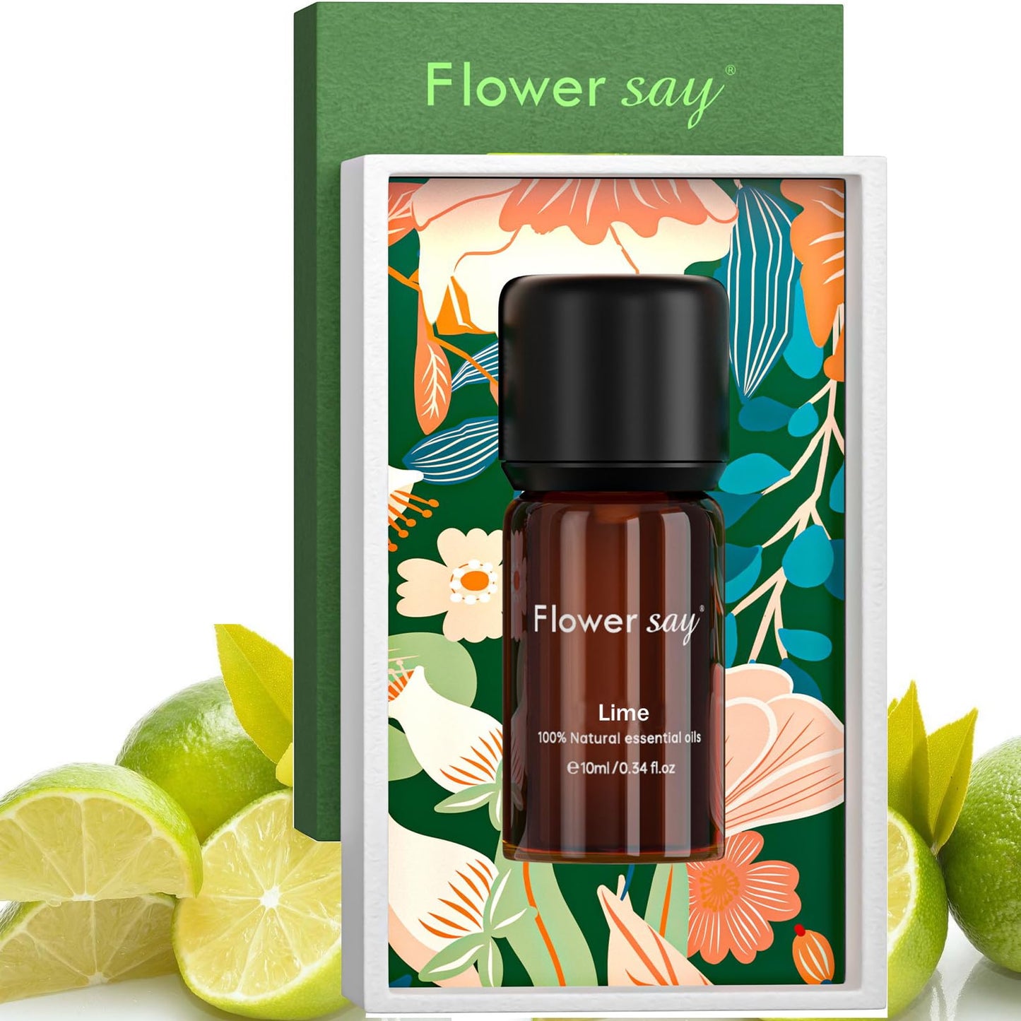 FLOWERSAY Lime Essential Oil 0.34oz โ 100% Pure, Undiluted, Therapeutic Grade