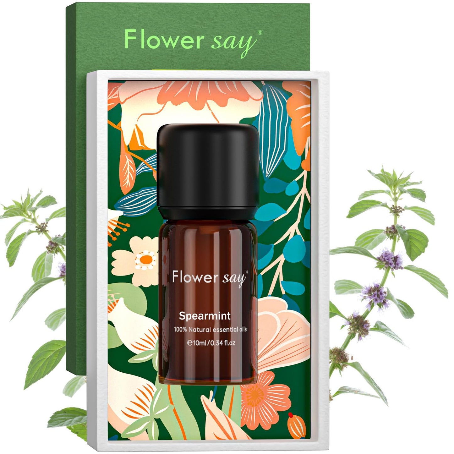 FLOWERSAY Spearmint Essential Oil 0.34oz โ 100% Pure Therapeutic Grade
