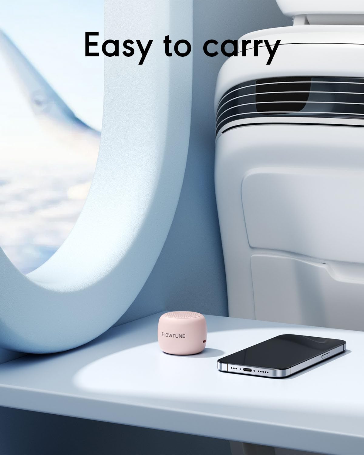 Flowtune Sakura Pink Mini White Noise Machine โ 18 Sleep Sounds, Travel-Ready