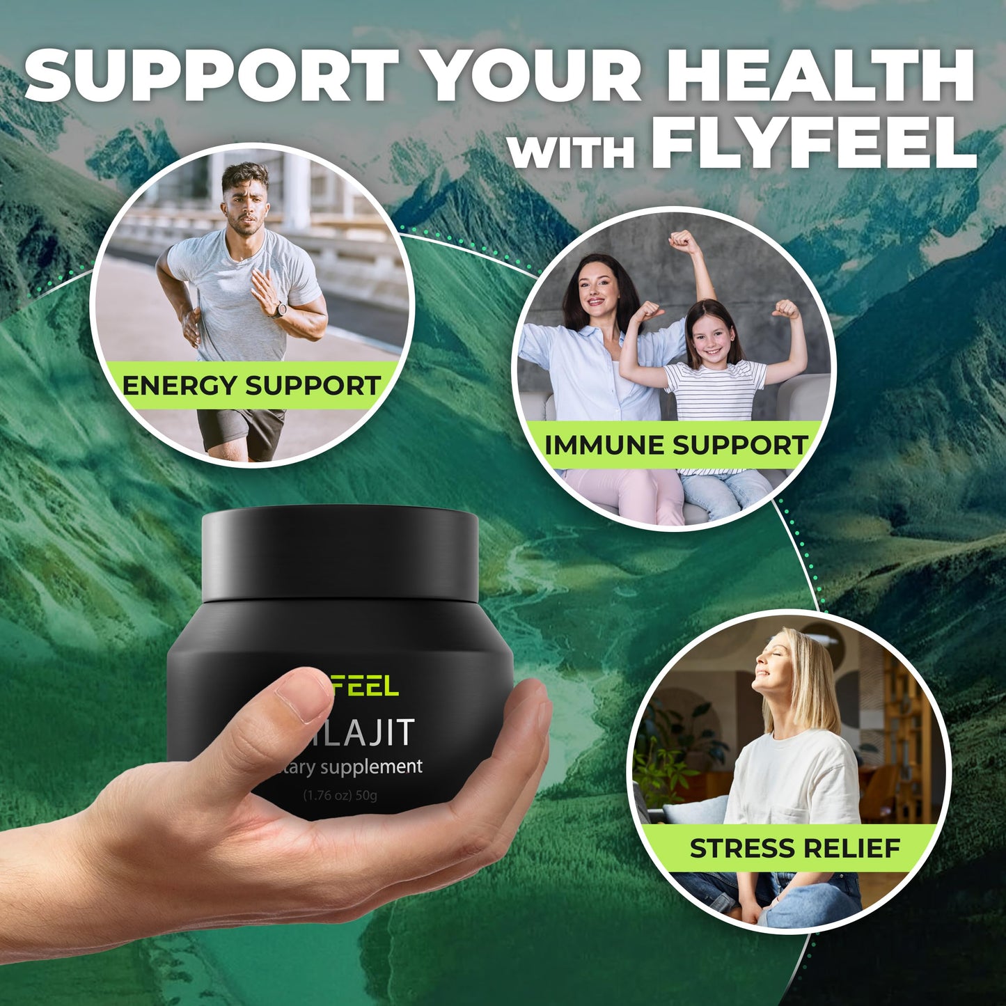 FlyFeel Shilajit Resin โ Pure Organic Shilajit Gold Grade, 50g (100 Servings)