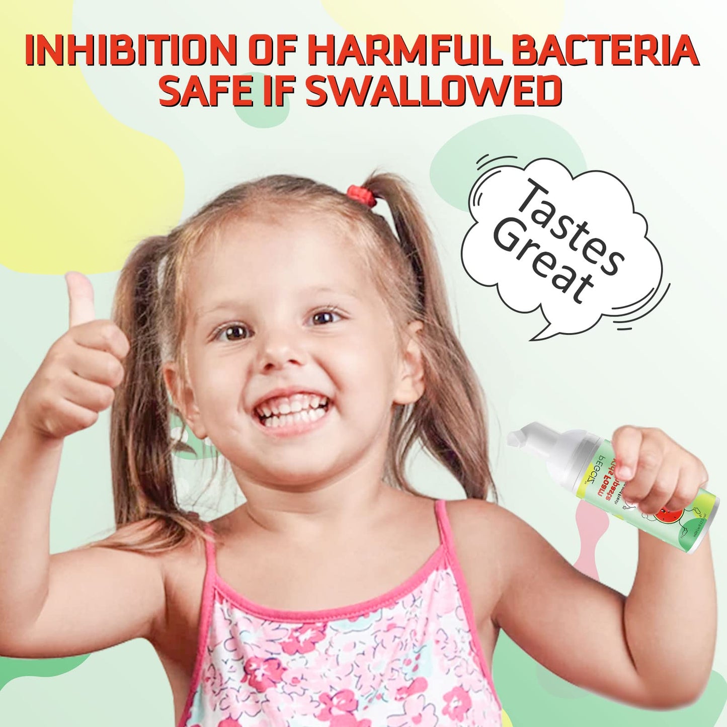Kids Foam Toothpaste with Low Fluoride β Fruit Flavors (3 Pack)