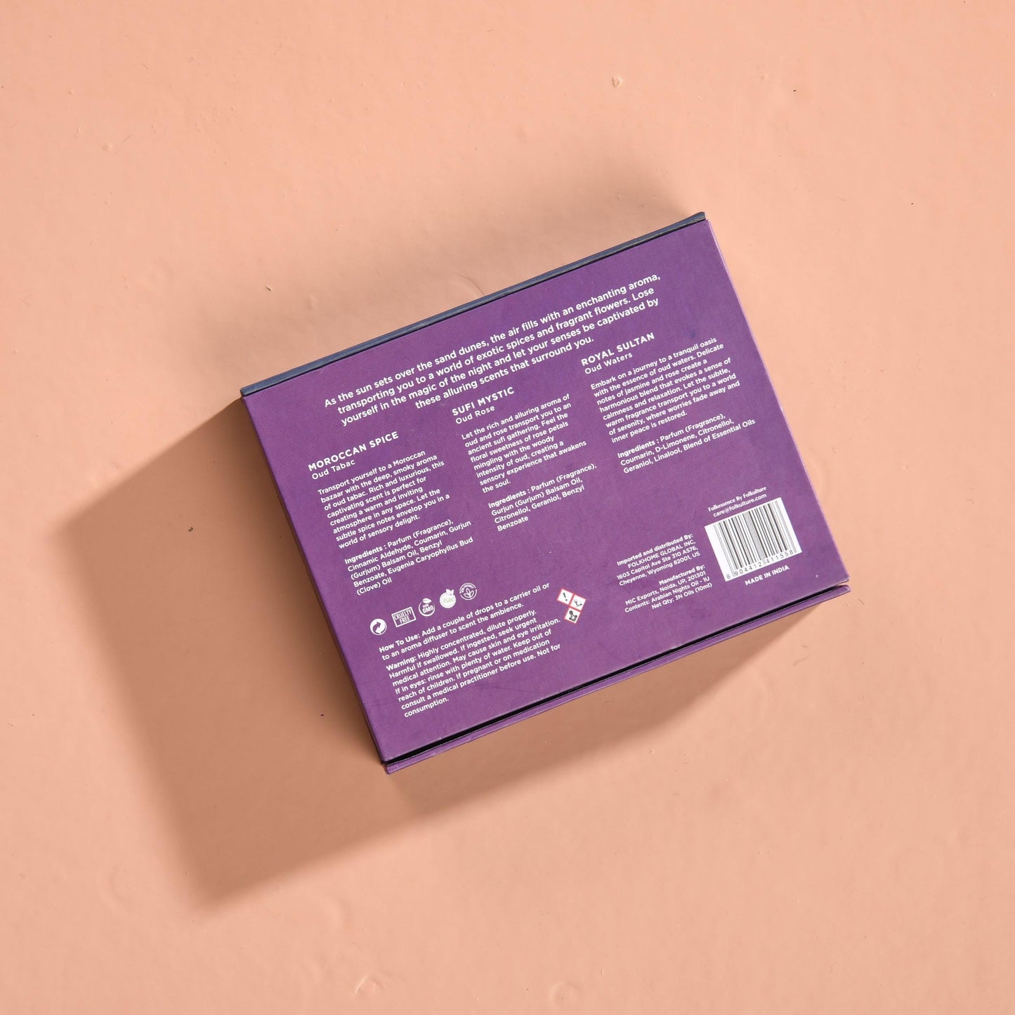 Folkulture Essential Oils for Diffuser โ 3-Pack Oud Rose & Oud Tabac | Fragrance Oils