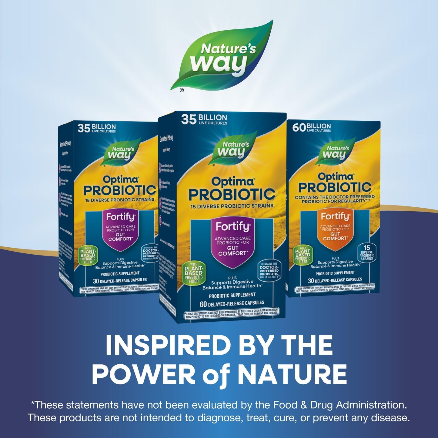 Nature's Way Fortify Optima Probiotic for Adults โ 35B Cultures, 15 Strains