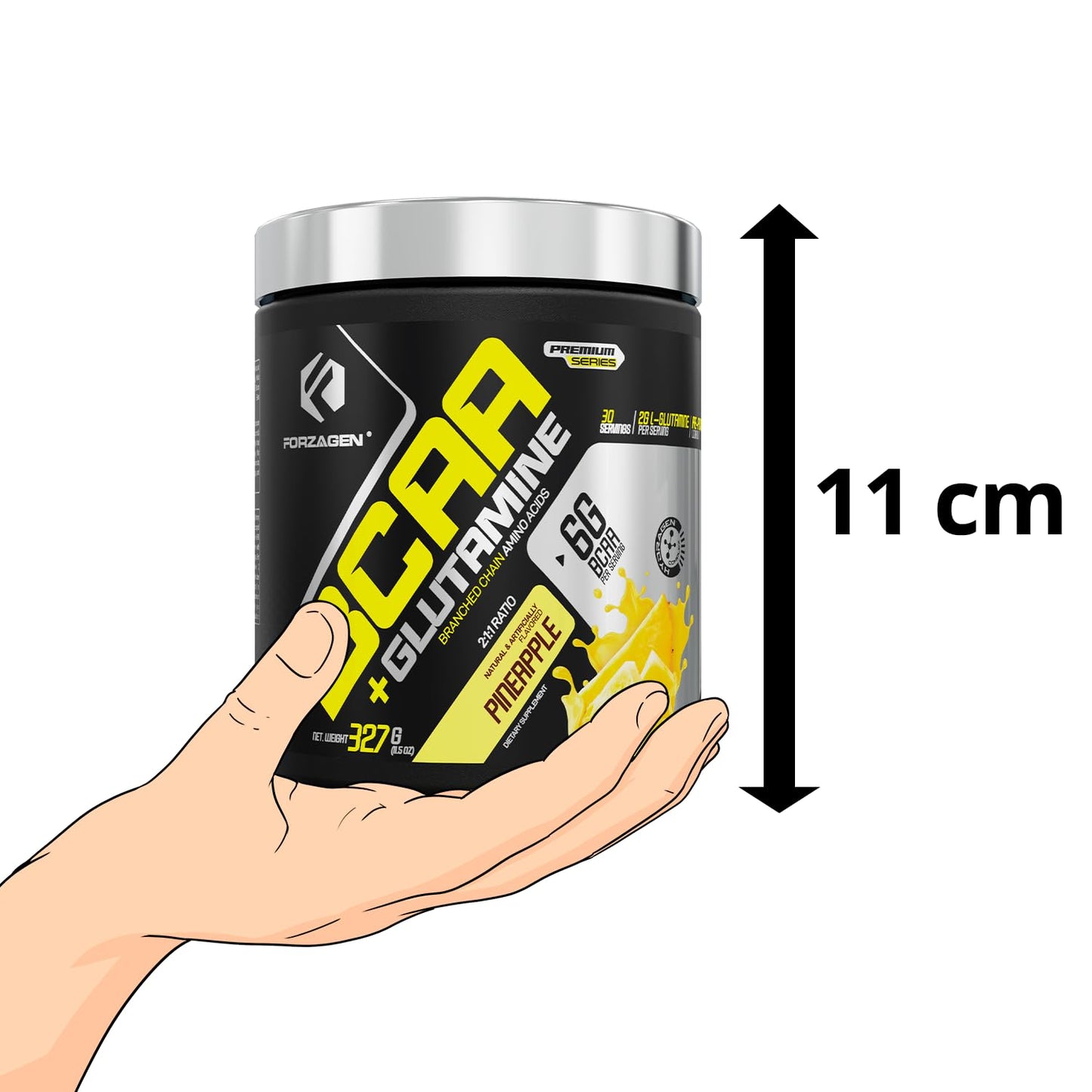 Forzagen BCAAS Amino Acids Powder with Glutamine BCAA Powder, Branched Chain Amino Acids Supplements Powder, BCAA Lean Energy Pre Workout - Post Workout Muscle Recovery Powder, 30 Servings