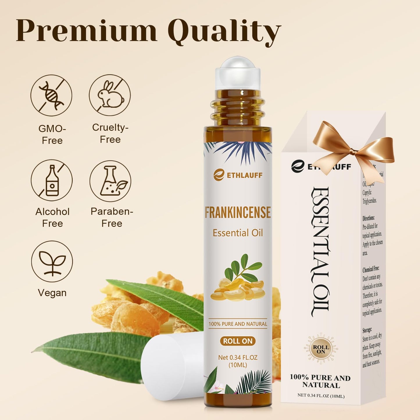 Frankincense Essential Oil Roll-On 10ml โ Skin Care & Stress Relief