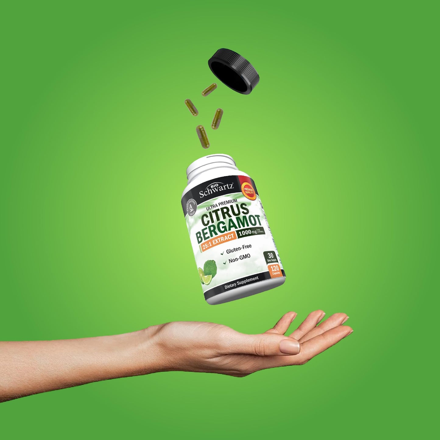 Citrus Bergamot 1000mg โ Heart Health & Cholesterol Support | Vegan, Non-GMO, Gluten-Free