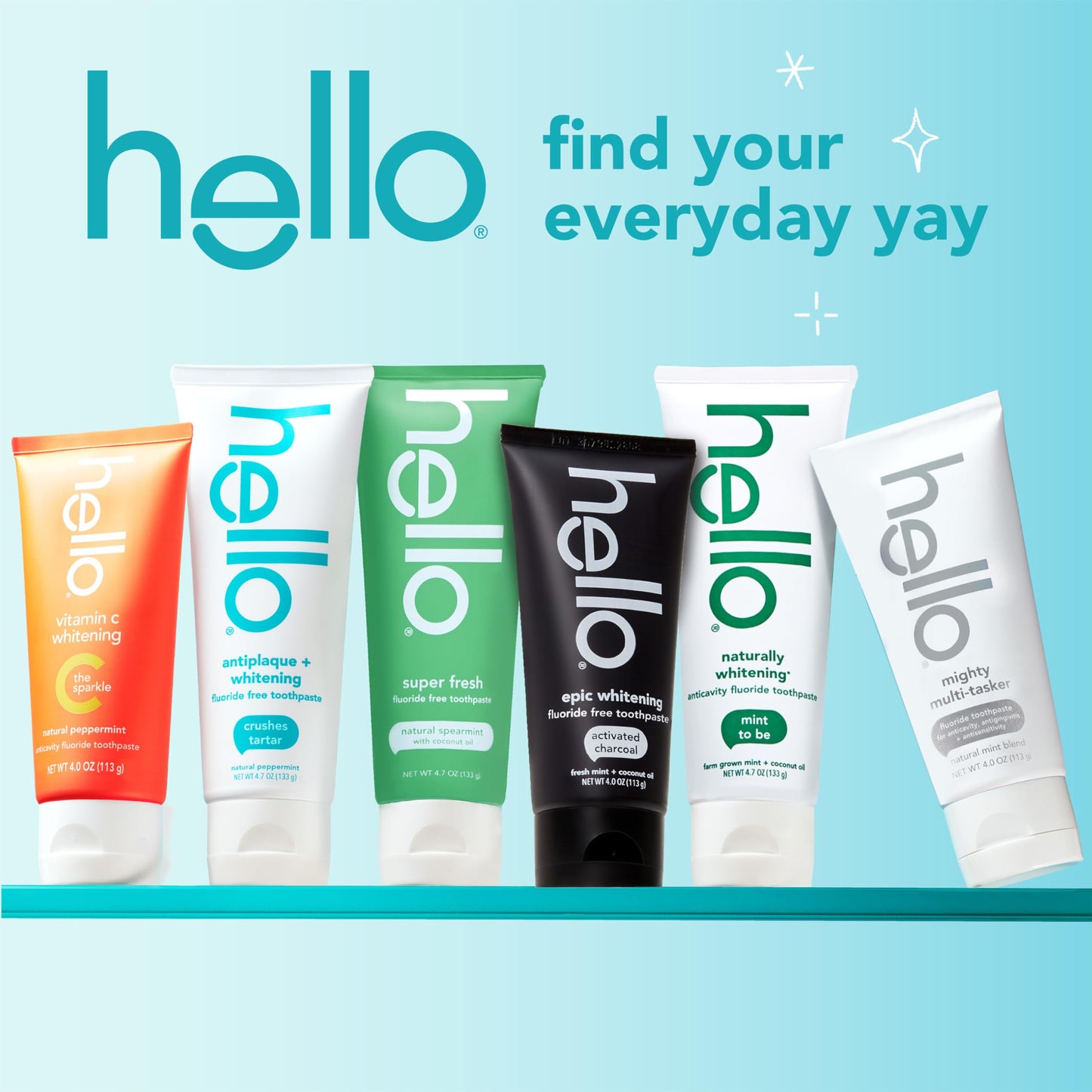 Hello Epic Whitening Charcoal Toothpaste โ Fluoride Free, SLS Free, 3-Pack, 4.0 oz Tubes
