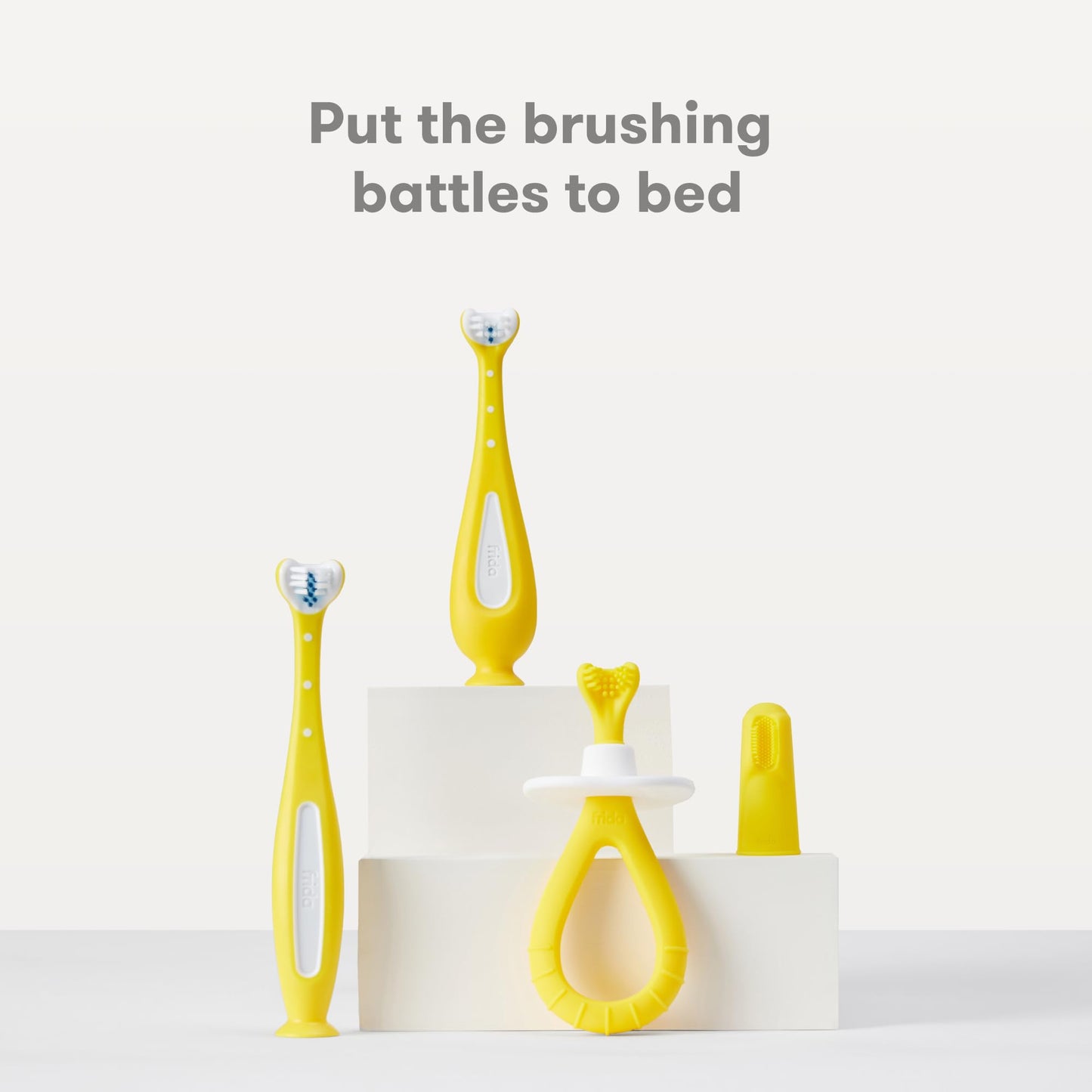 Frida Baby Grow-with-Me Training Toothbrush Set โ 6-18 Months | BPA-Free | Yellow