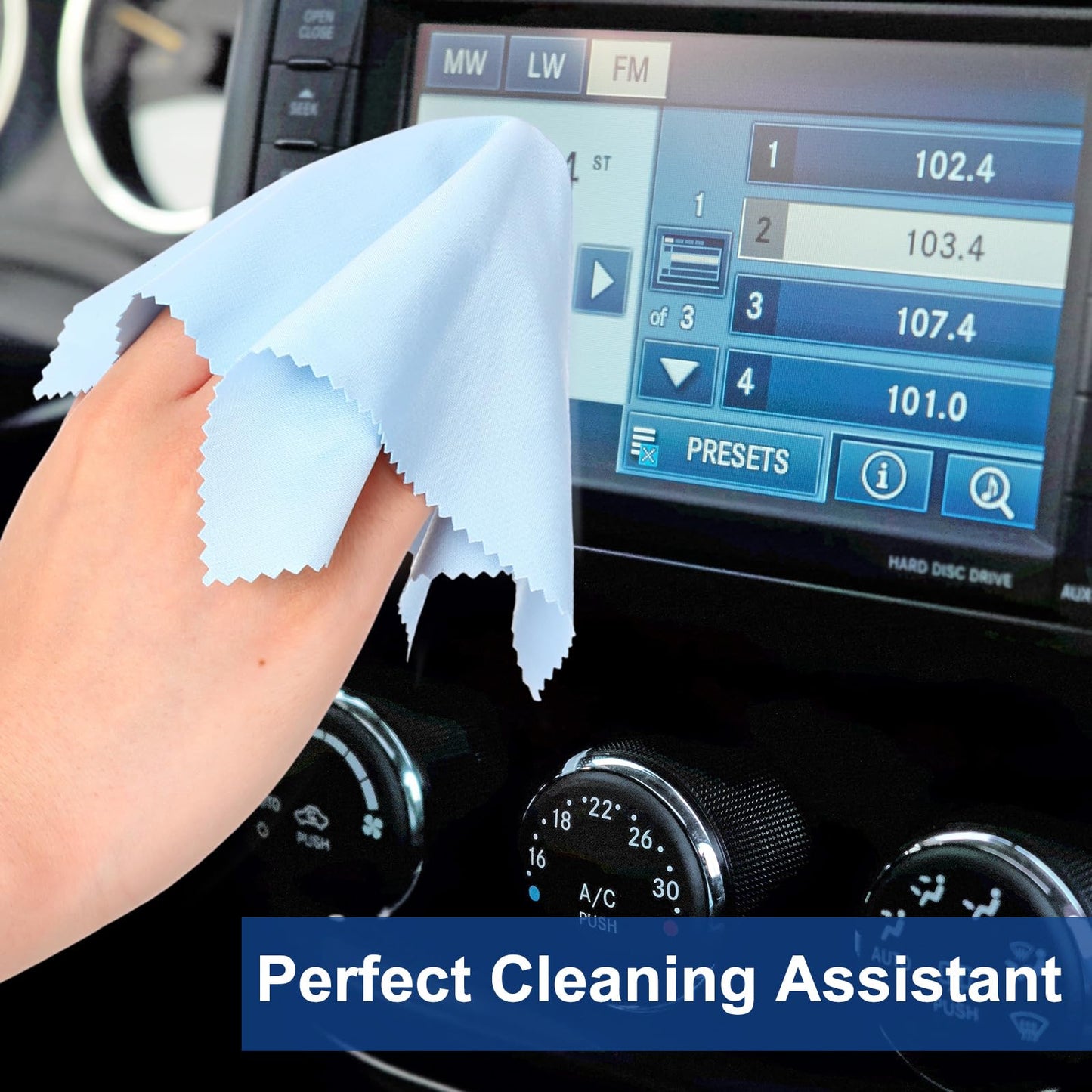 Frienda 50 Pcs Microfiber Cleaning Cloths for Glasses โ 7x6 Inch Lens & Screen Cleaning (Blue)