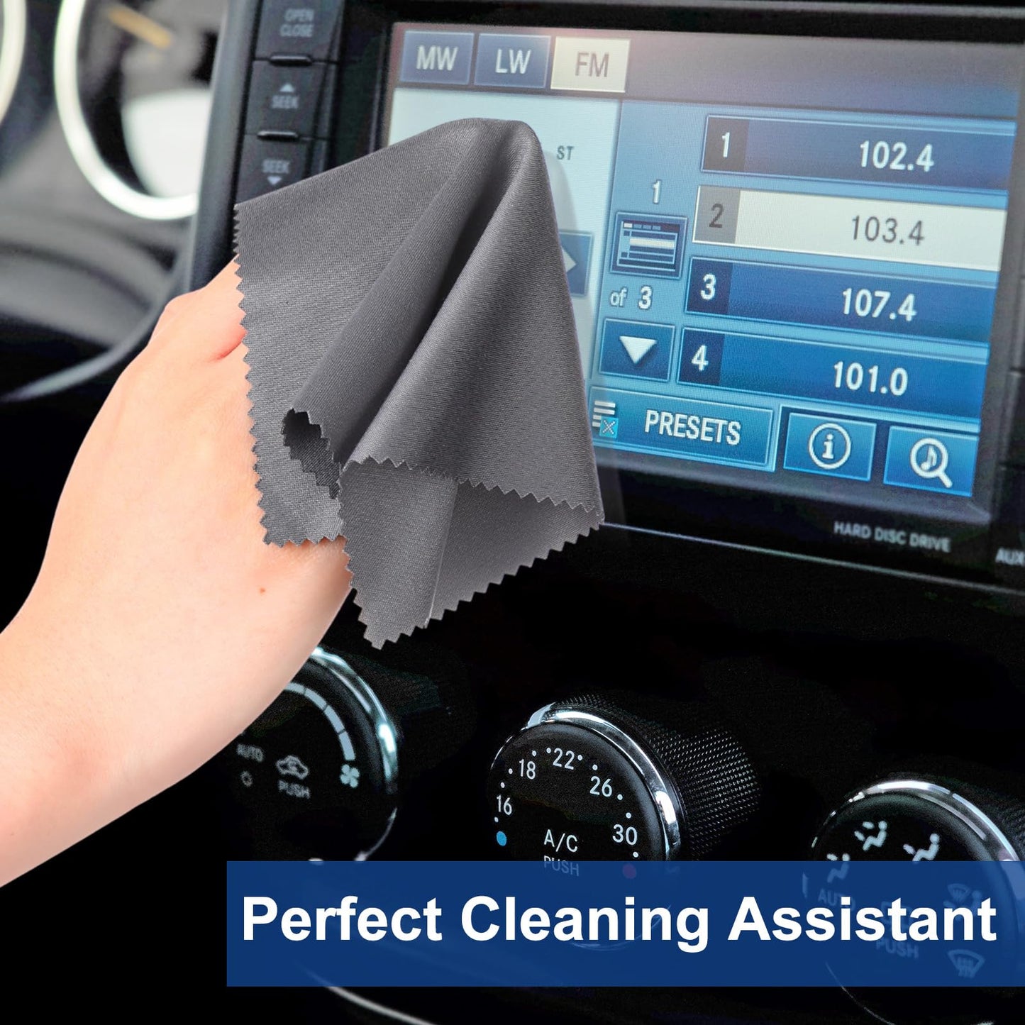 Frienda 50 Pcs Microfiber Cleaning Cloths for Glasses โ 7x6 in, Dark Gray