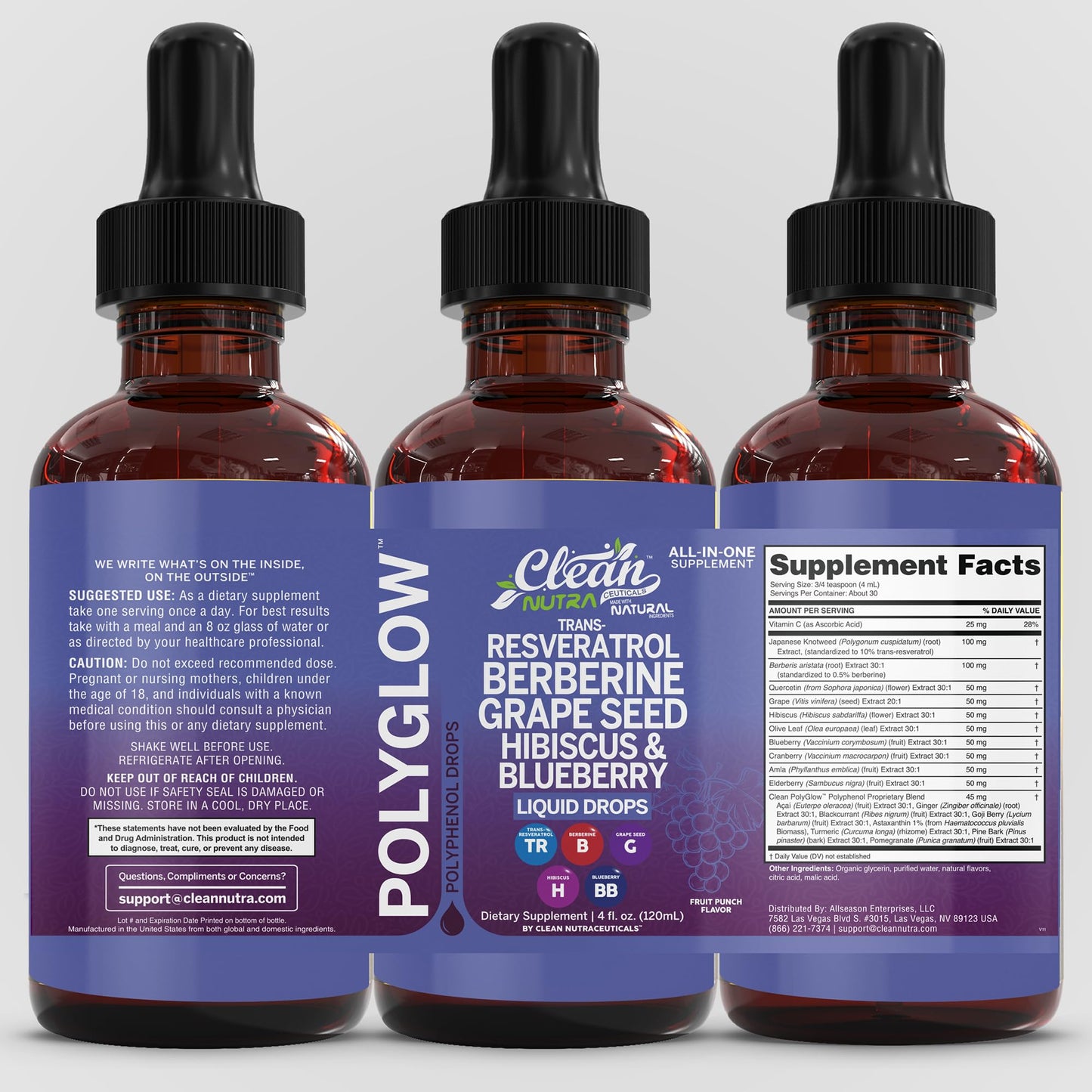 Oxibloom Liquid Drops β Resveratrol, Berberine & Grape Seed (120ml)
