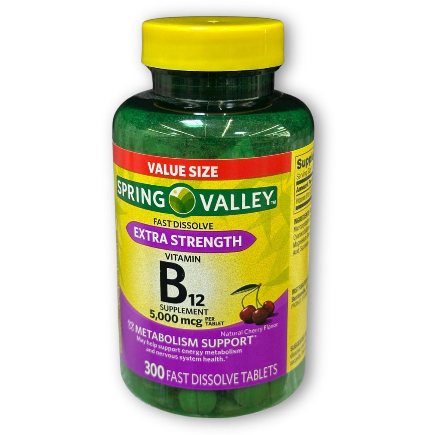 Fusion Shop Store B12 5000mcg Methylcobalamin Fast-Dissolve Tablets โ Cherry Flavor, 300 ct