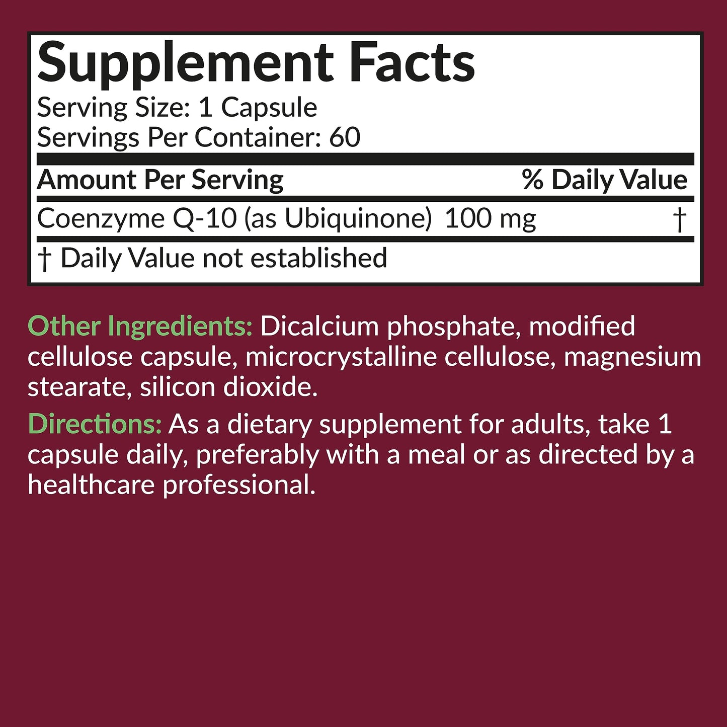 Futurebiotics CoQ10 100 MG โ Cellular Energy Production | 60 Vegetarian Capsules | Gluten-Free & Vegan
