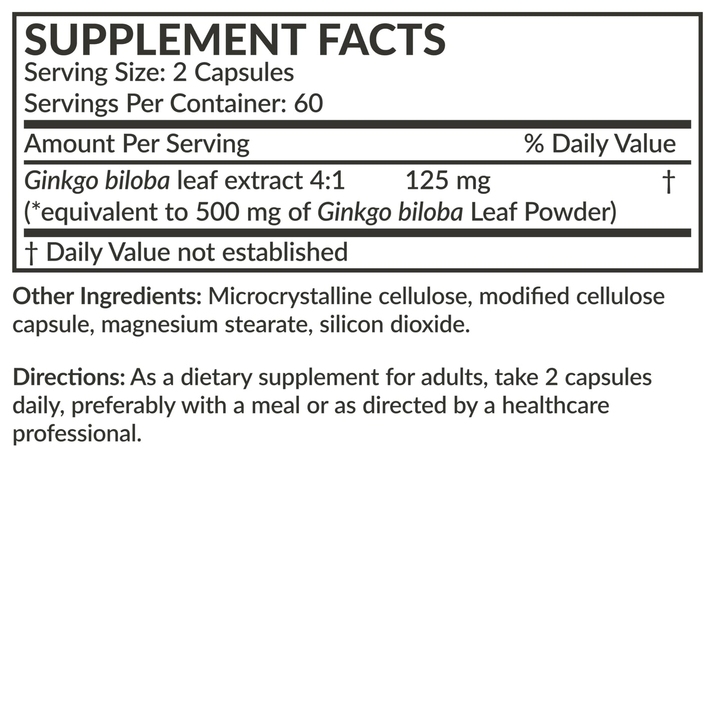 Futurebiotics Ginkgo Biloba Extra Strength โ Brain Function & Memory Support (120 Veg Capsules)