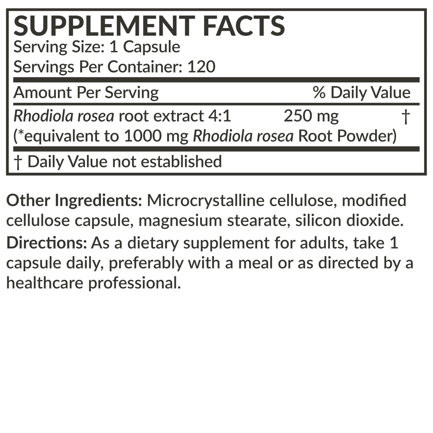 Futurebiotics Rhodiola Rosea 1000 MG Vegetarian Capsules โ Adaptogenic Herb, 120 Count